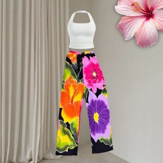 Rayon Pants Hand Painted by Balinese Artisans